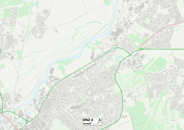 Impresión enmarcada : Doncaster DN2 4 Map Impresión enmarcada : Doncaster DN2 4 Map