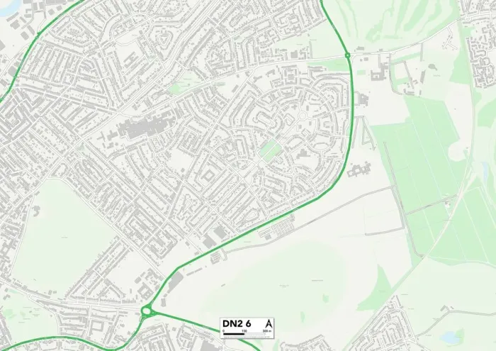 Impresión enmarcada : Doncaster DN2 6 Map
