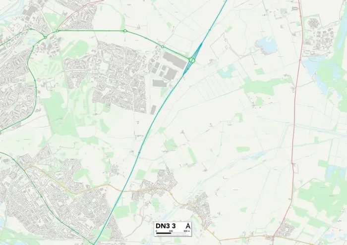 Impresión enmarcada : Doncaster DN3 3 Map