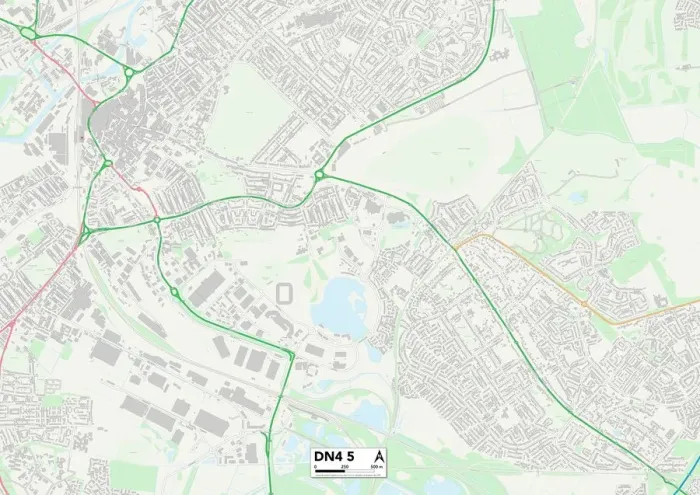 Impresión enmarcada : Doncaster DN4 5 Map
