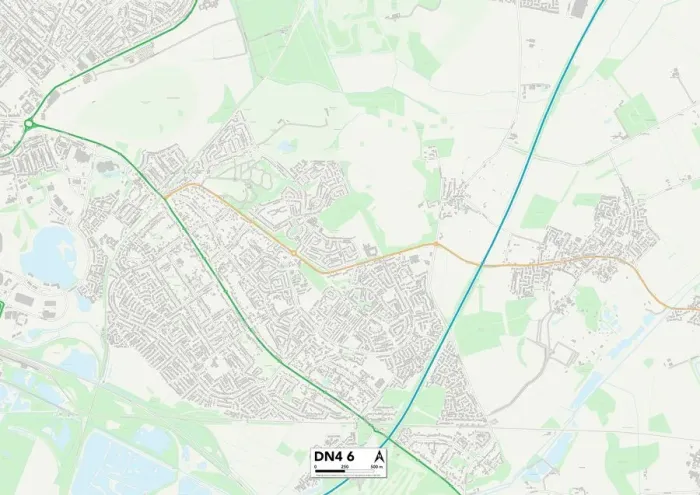 Impresión enmarcada : Doncaster DN4 6 Map