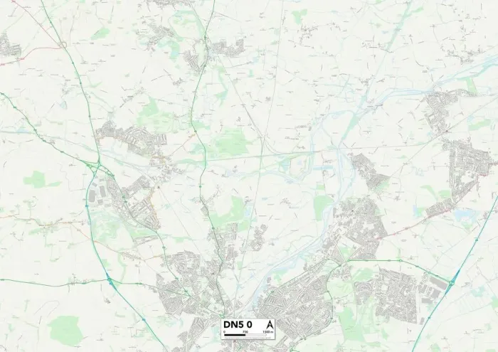 Impresión enmarcada : Doncaster DN5 0 Map