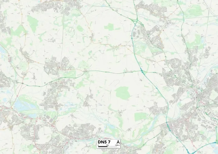Impresión enmarcada : Doncaster DN5 7 Map