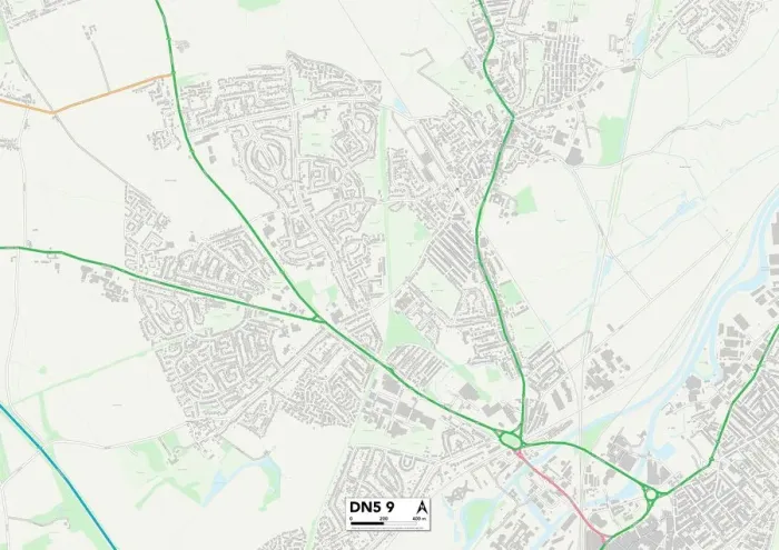 Impresión enmarcada : Doncaster DN5 9 Map Impresión enmarcada : Doncaster DN5 9 Map