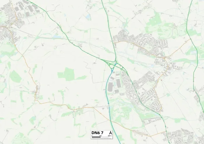 Impresión enmarcada : Doncaster DN6 7 Map Impresión enmarcada : Doncaster DN6 7 Map