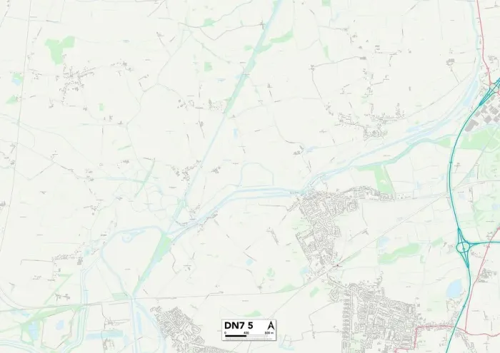 Impresión enmarcada : Doncaster DN7 5 Map