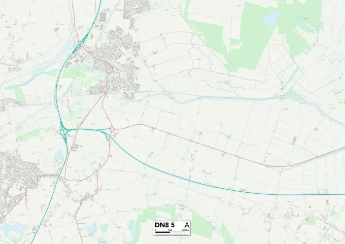 Impresión enmarcada : Doncaster DN8 5 Map