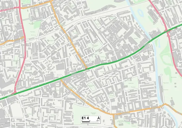 Impresión enmarcada : Tower Hamlets E1 4 Map Impresión enmarcada : Tower Hamlets E1 4 Map