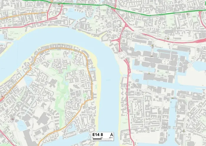 Impresión enmarcada : Tower Hamlets E14 8 Map Impresión enmarcada : Tower Hamlets E14 8 Map