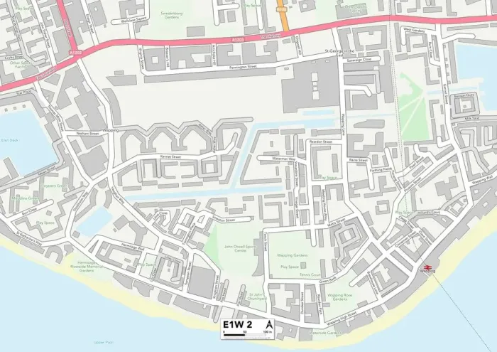Impresión enmarcada : Tower Hamlets E1W 2 Map Impresión enmarcada : Tower Hamlets E1W 2 Map