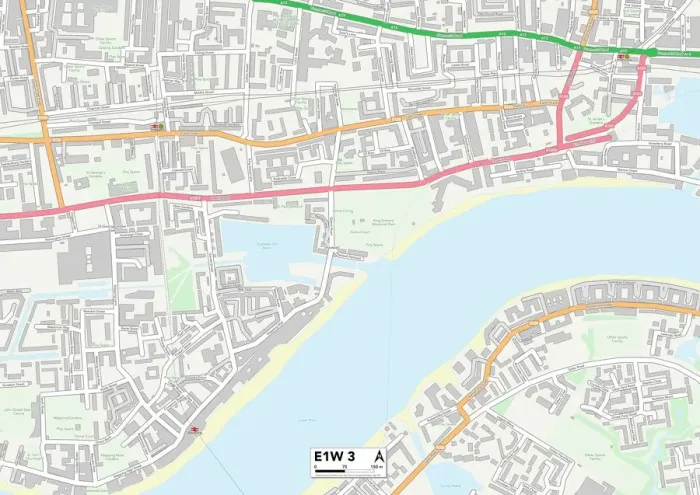 Impresión enmarcada : Tower Hamlets E1W 3 Map Impresión enmarcada : Tower Hamlets E1W 3 Map