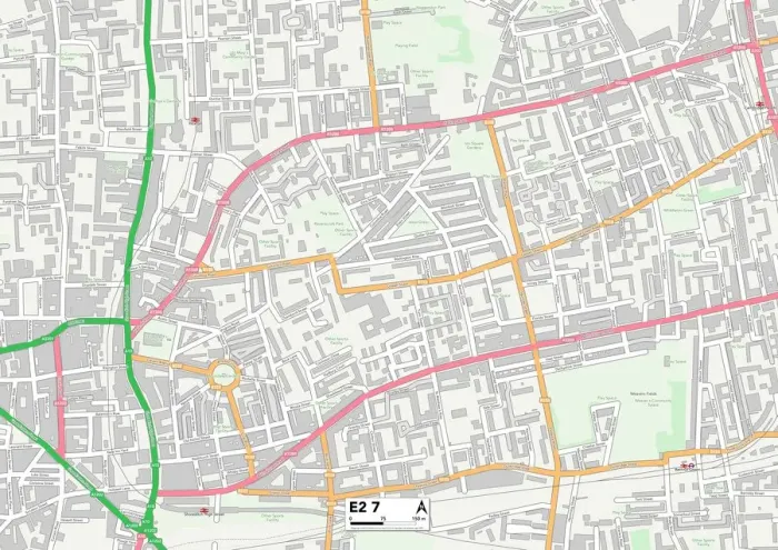 Impresión enmarcada : Tower Hamlets E2 7 Map