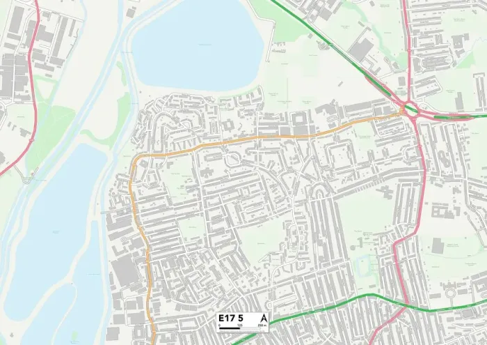 Impresión enmarcada : Waltham Forest E17 5 Map Impresión enmarcada : Waltham Forest E17 5 Map