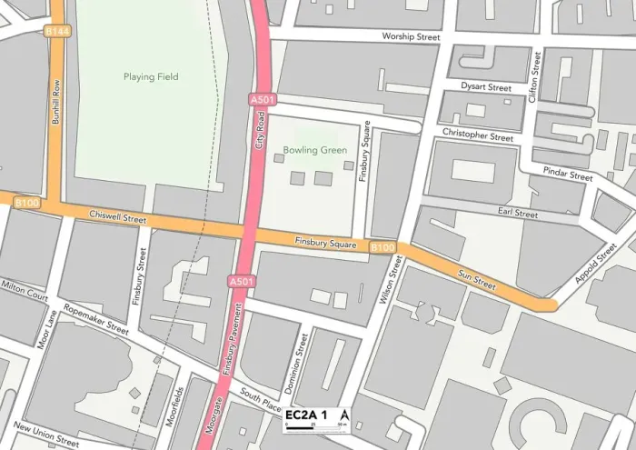 Impresión enmarcada : Hackney EC2A 1 Map