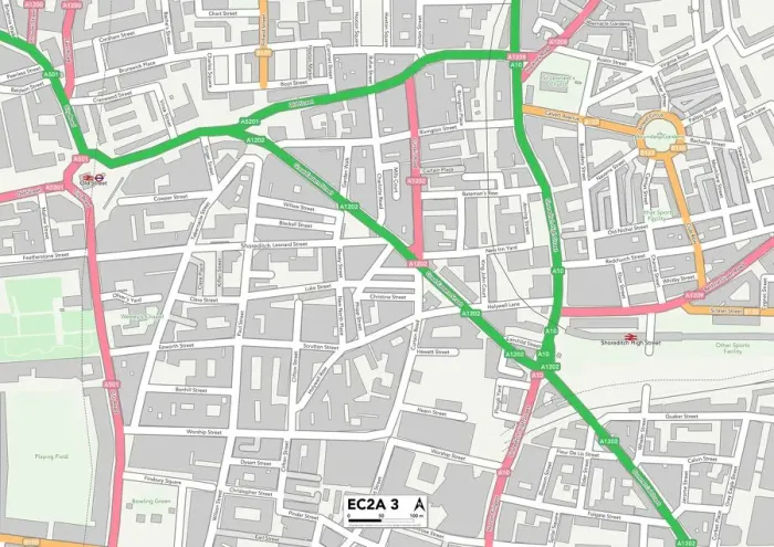 Impresión enmarcada : Hackney EC2A 3 Map