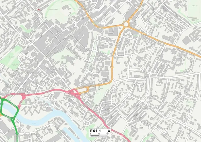 Impresión enmarcada : Exeter EX1 1 Map