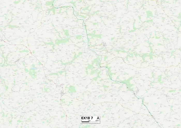 Impresión enmarcada : Exeter EX18 7 Map Impresión enmarcada : Exeter EX18 7 Map