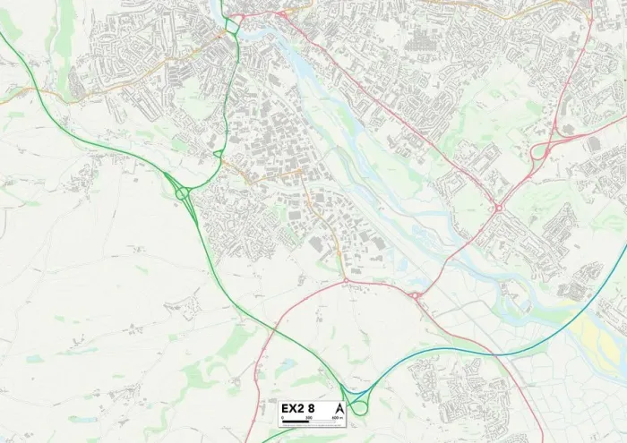 Impresión enmarcada : Exeter EX2 8 Map Impresión enmarcada : Exeter EX2 8 Map