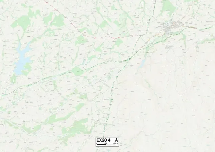 Impresión enmarcada : Exeter EX20 4 Map