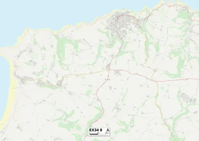 Impresión enmarcada : Exeter EX34 8 Map Impresión enmarcada : Exeter EX34 8 Map