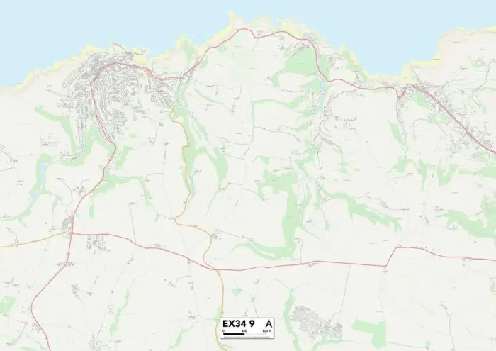 Impresión enmarcada : Exeter EX34 9 Map