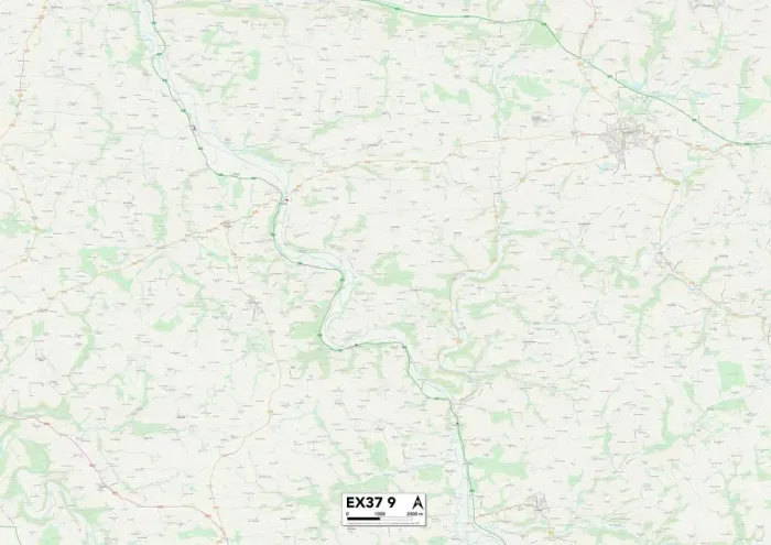 Impresión enmarcada : Exeter EX37 9 Map
