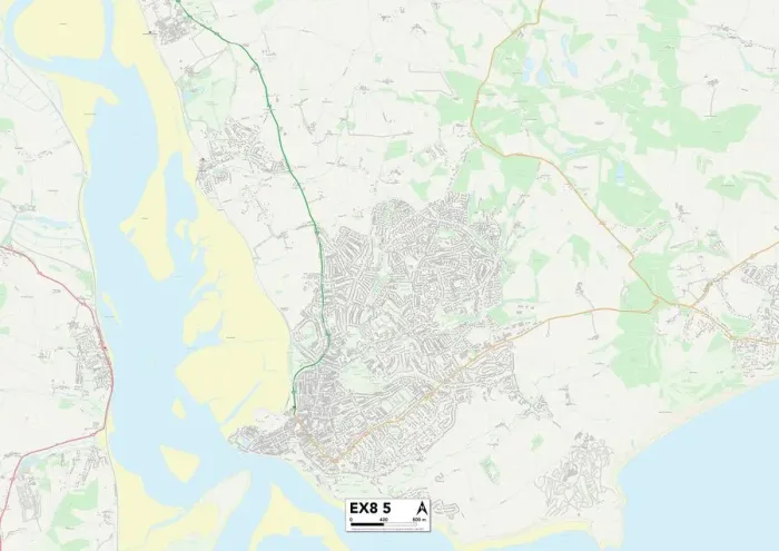 Impresión enmarcada : Exeter EX8 5 Map