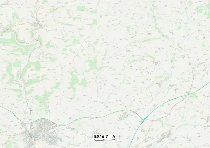 Impresión enmarcada : Mid Devon EX16 7 Map Impresión enmarcada : Mid Devon EX16 7 Map