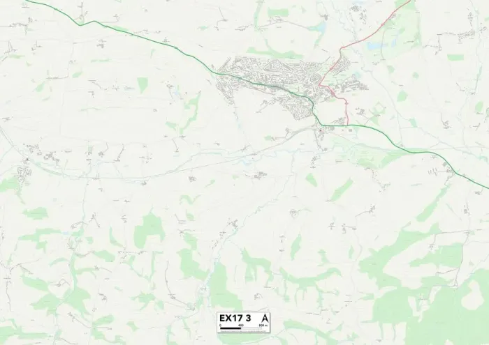 Impresión enmarcada : Mid Devon EX17 3 Map Impresión enmarcada : Mid Devon EX17 3 Map