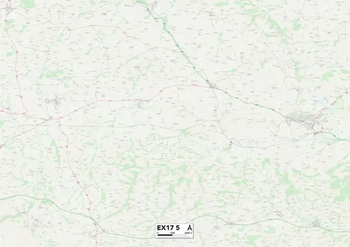 Impresión enmarcada : Mid Devon EX17 5 Map