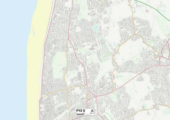 Impresión enmarcada : Blackpool FY2 0 Map