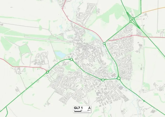 Impresión enmarcada : Cotswold GL7 1 Map Impresión enmarcada : Cotswold GL7 1 Map