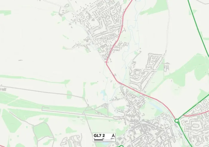 Impresión enmarcada : Cotswold GL7 2 Map