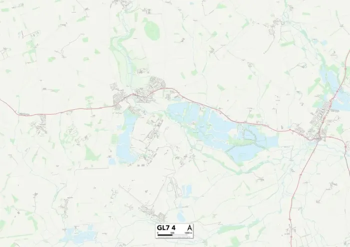 Impresión enmarcada : Cotswold GL7 4 Map Impresión enmarcada : Cotswold GL7 4 Map