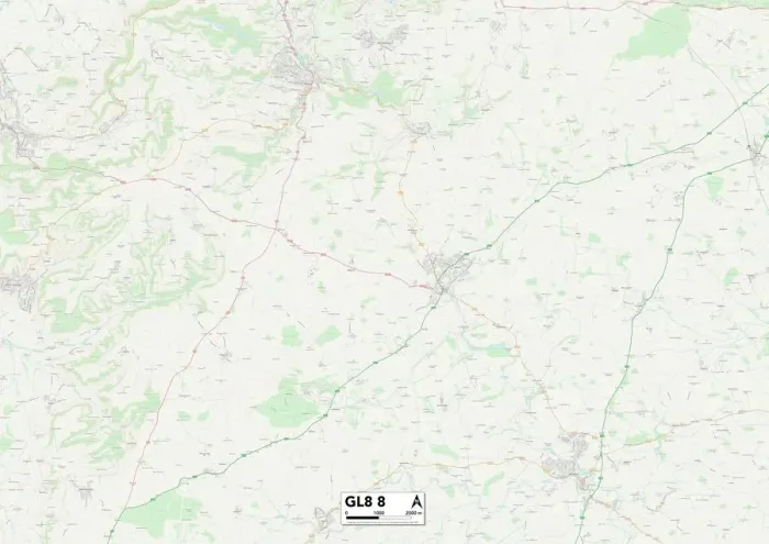 Impresión enmarcada : Cotswold GL8 8 Map