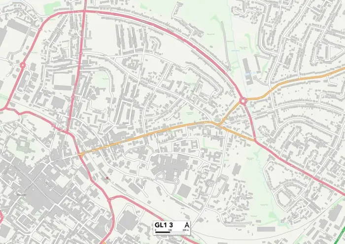 Impresión enmarcada : Gloucester GL1 3 Map