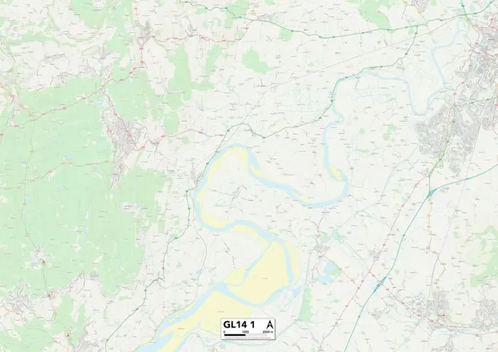 Impresión enmarcada : Gloucester GL14 1 Map