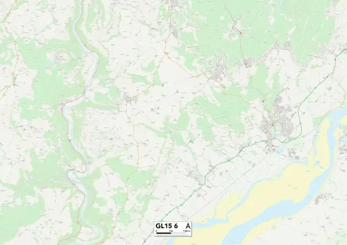 Impresión enmarcada : Gloucester GL15 6 Map