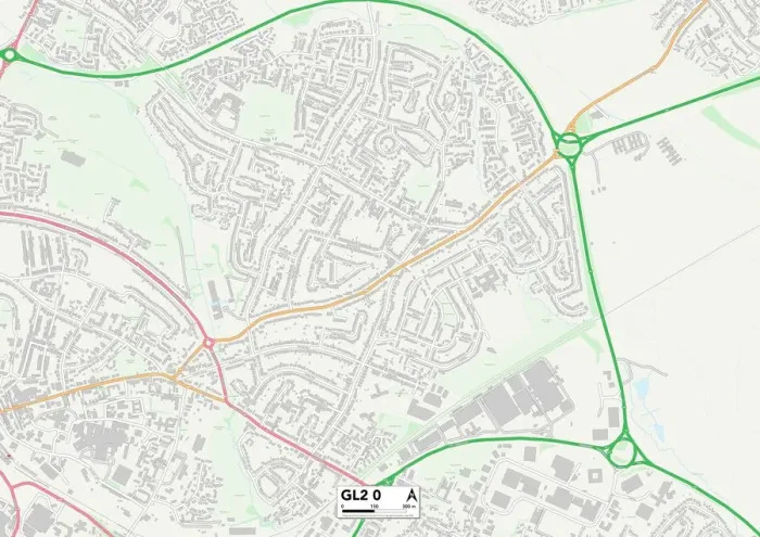 Impresión enmarcada : Gloucester GL2 0 Map
