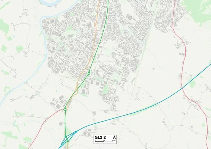 Impresión enmarcada : Gloucester GL2 2 Map