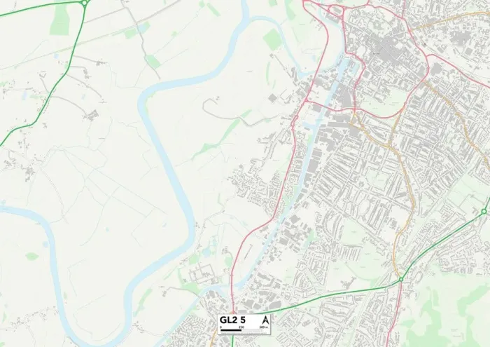 Impresión enmarcada : Gloucester GL2 5 Map