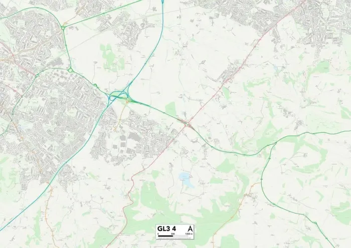 Impresión enmarcada : Gloucester GL3 4 Map