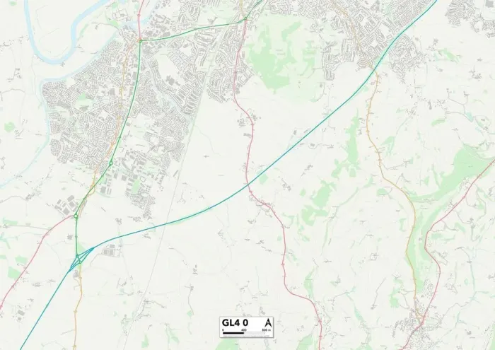 Impresión enmarcada : Gloucester GL4 0 Map