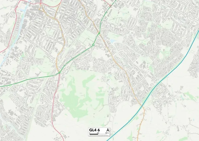 Impresión enmarcada : Gloucester GL4 6 Map