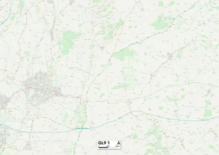 Impresión enmarcada : Gloucester GL9 1 Map