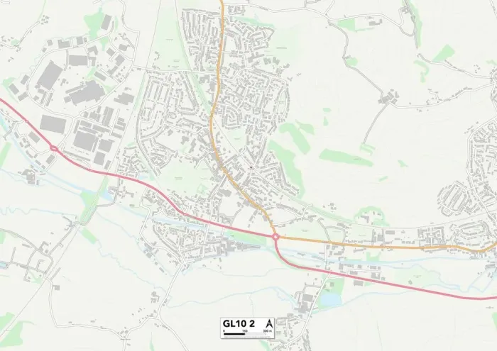 Impresión enmarcada : Stroud GL10 2 Map