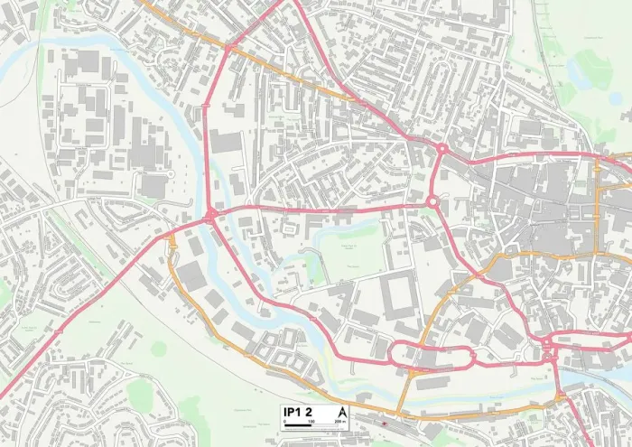 Impresión enmarcada : Ipswich IP1 2 Map Impresión enmarcada : Ipswich IP1 2 Map