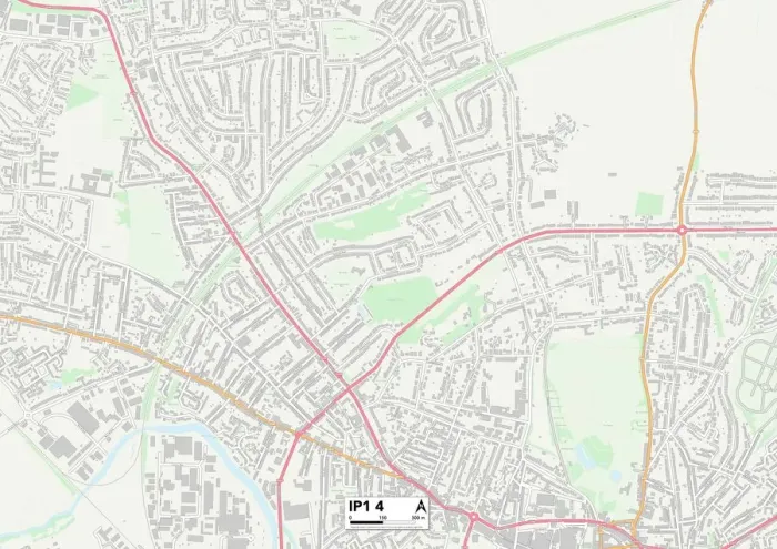 Impresión enmarcada : Ipswich IP1 4 Map Impresión enmarcada : Ipswich IP1 4 Map