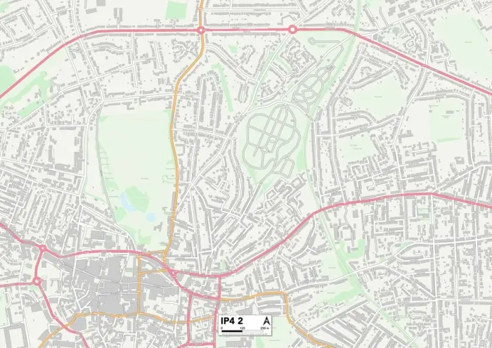 Impresión enmarcada : Ipswich IP4 2 Map