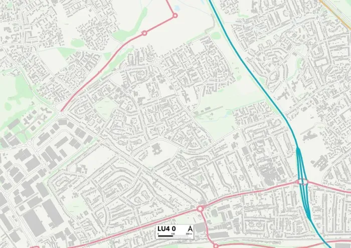 Impresión enmarcada : Luton LU4 0 Map